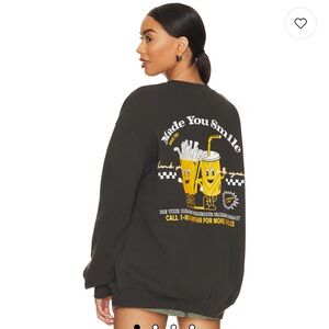 The Mayfair Group Black Graphic Crew Neck Sweater “ Made you Smile”  in Jet